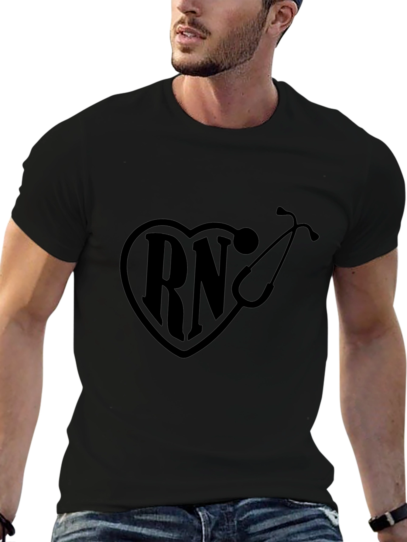 RN Heartbeat Stethoscope Graphic Tee