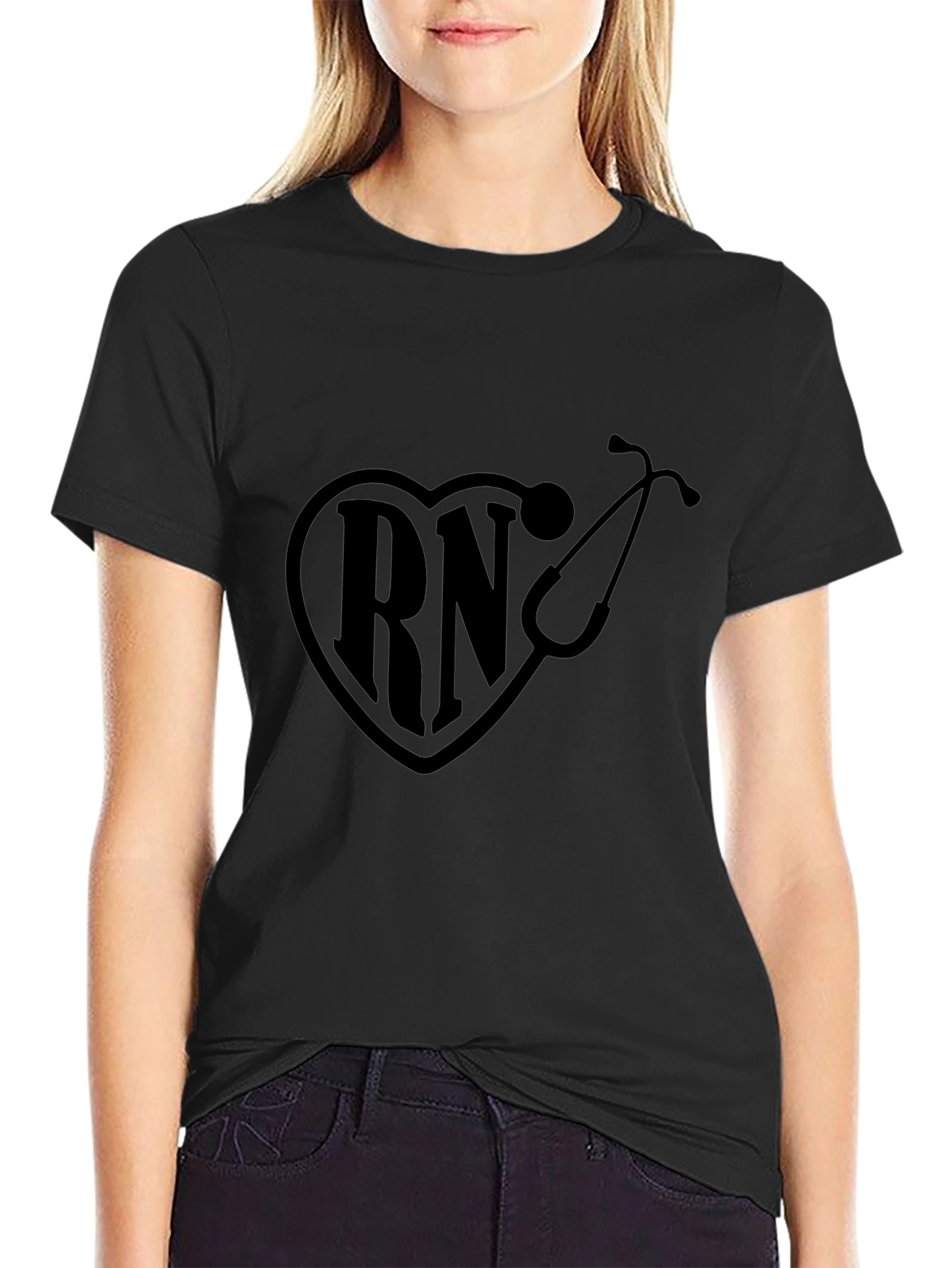 RN Heartbeat Stethoscope Graphic Tee