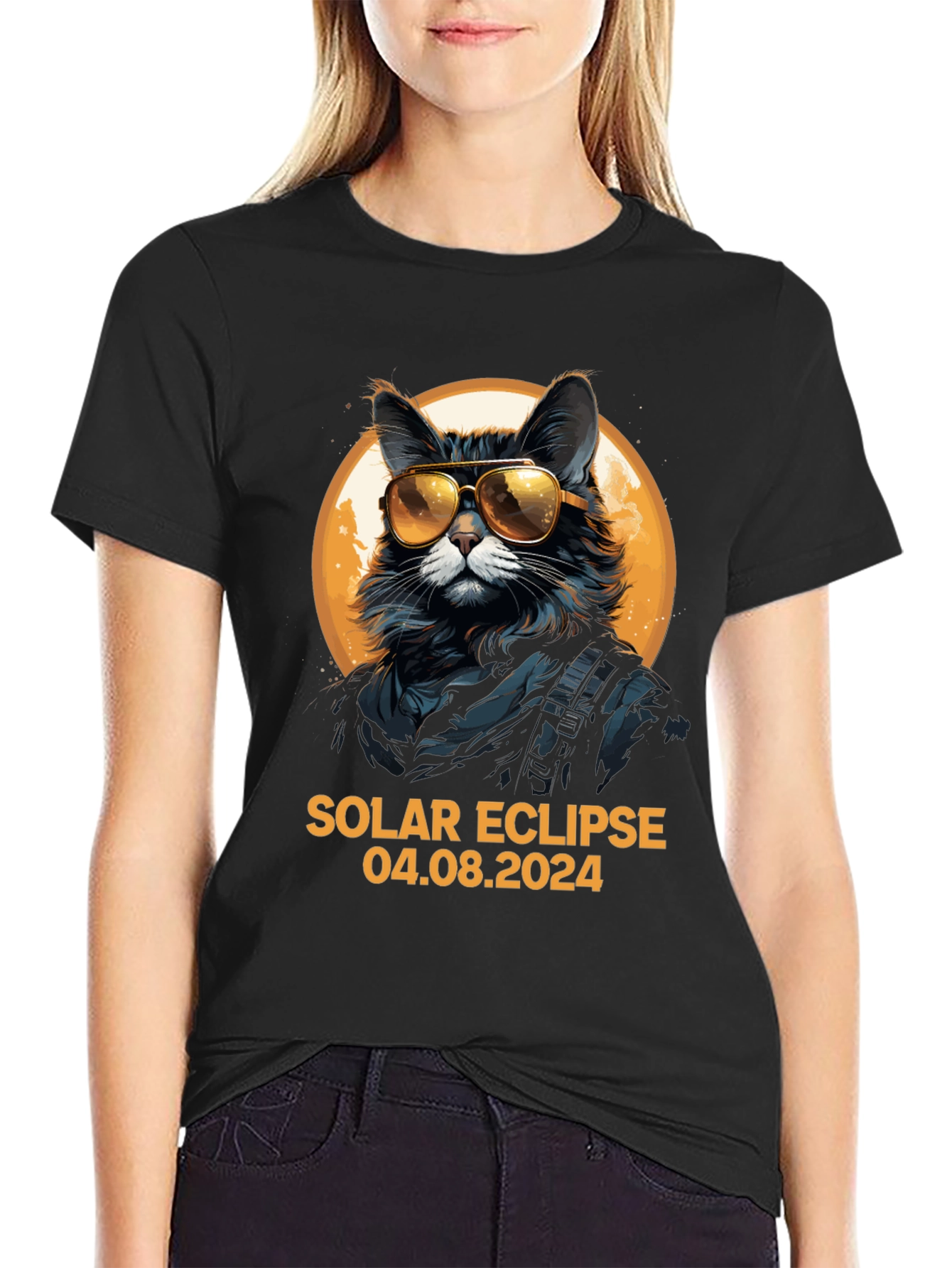 Solar Eclipse 2024 Cat T-Shirt