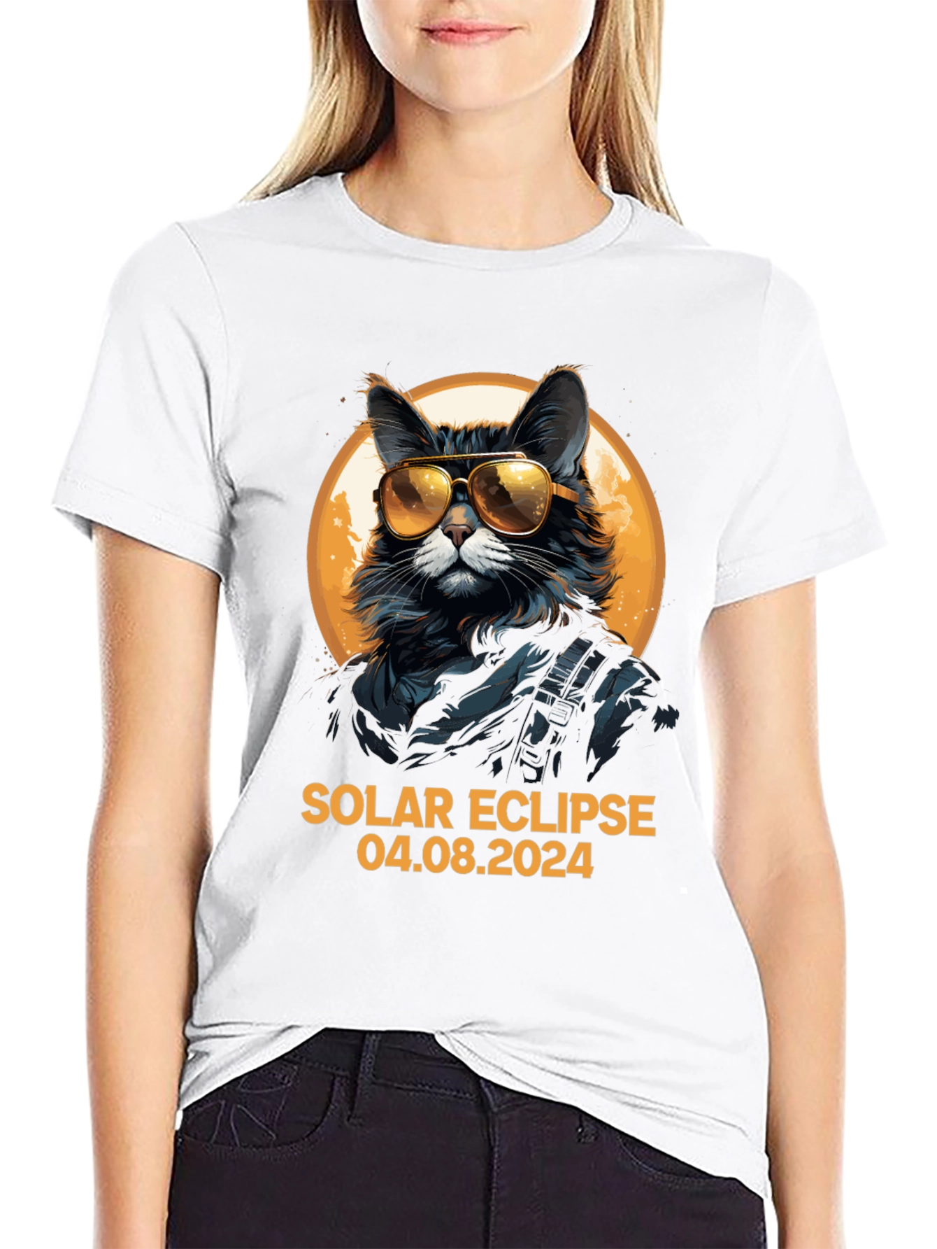 Solar Eclipse 2024 Cat T-Shirt