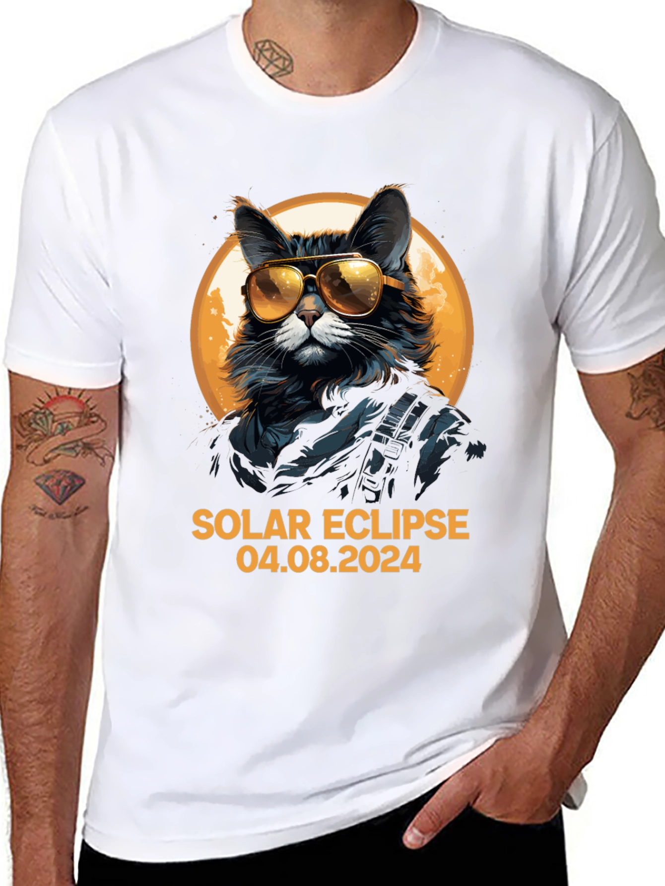 Solar Eclipse 2024 Cat T-Shirt