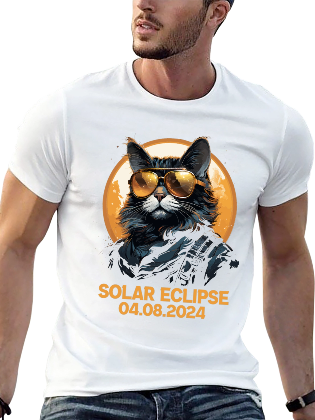 Solar Eclipse 2024 Cat T-Shirt