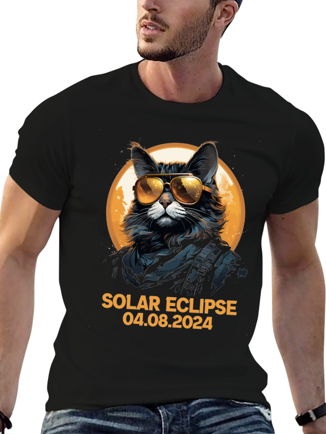 Solar Eclipse 2024 Cat T-Shirt