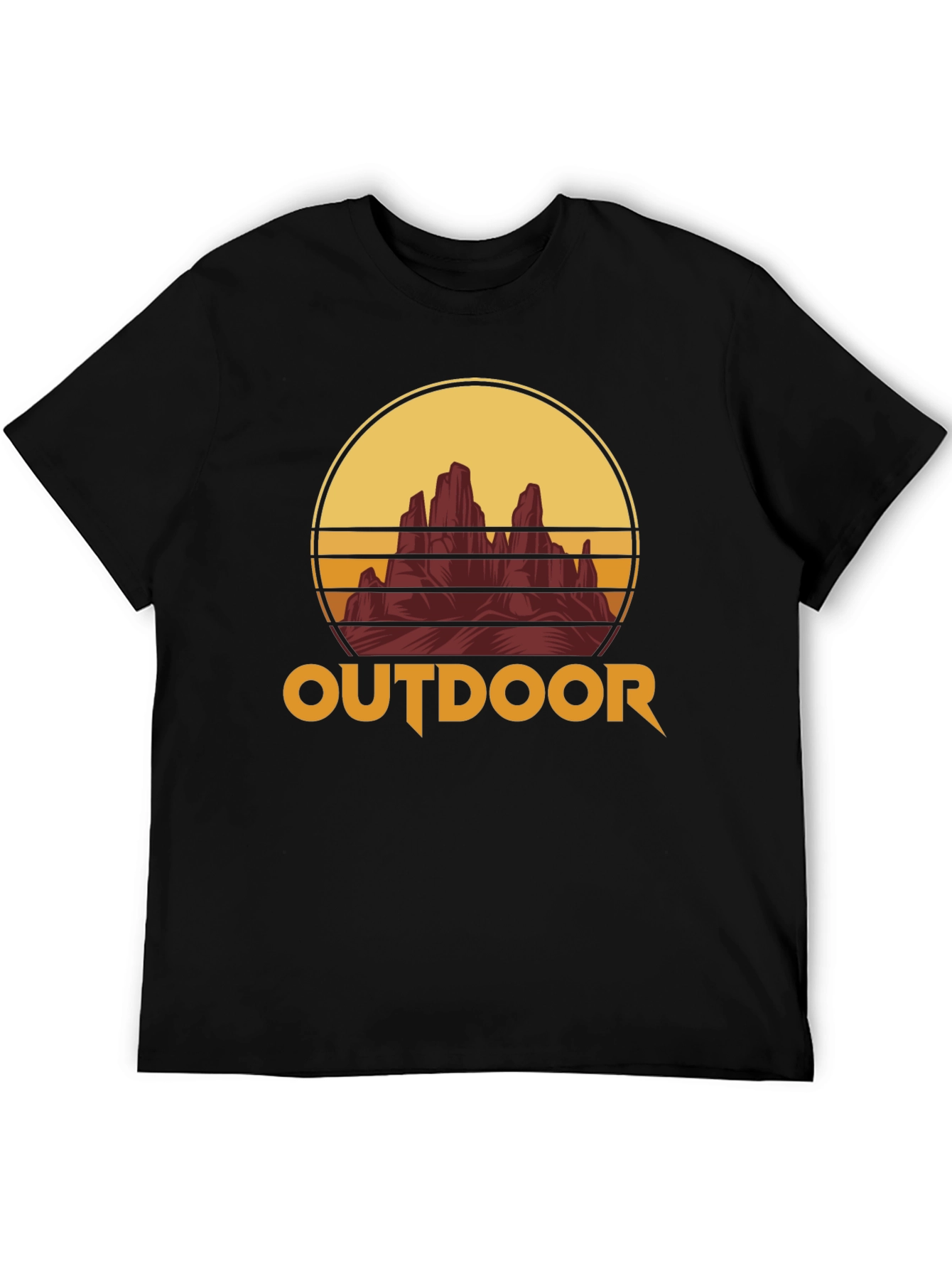 Outdoor Adventure T-Shirt - Mountain Sunset Graphic