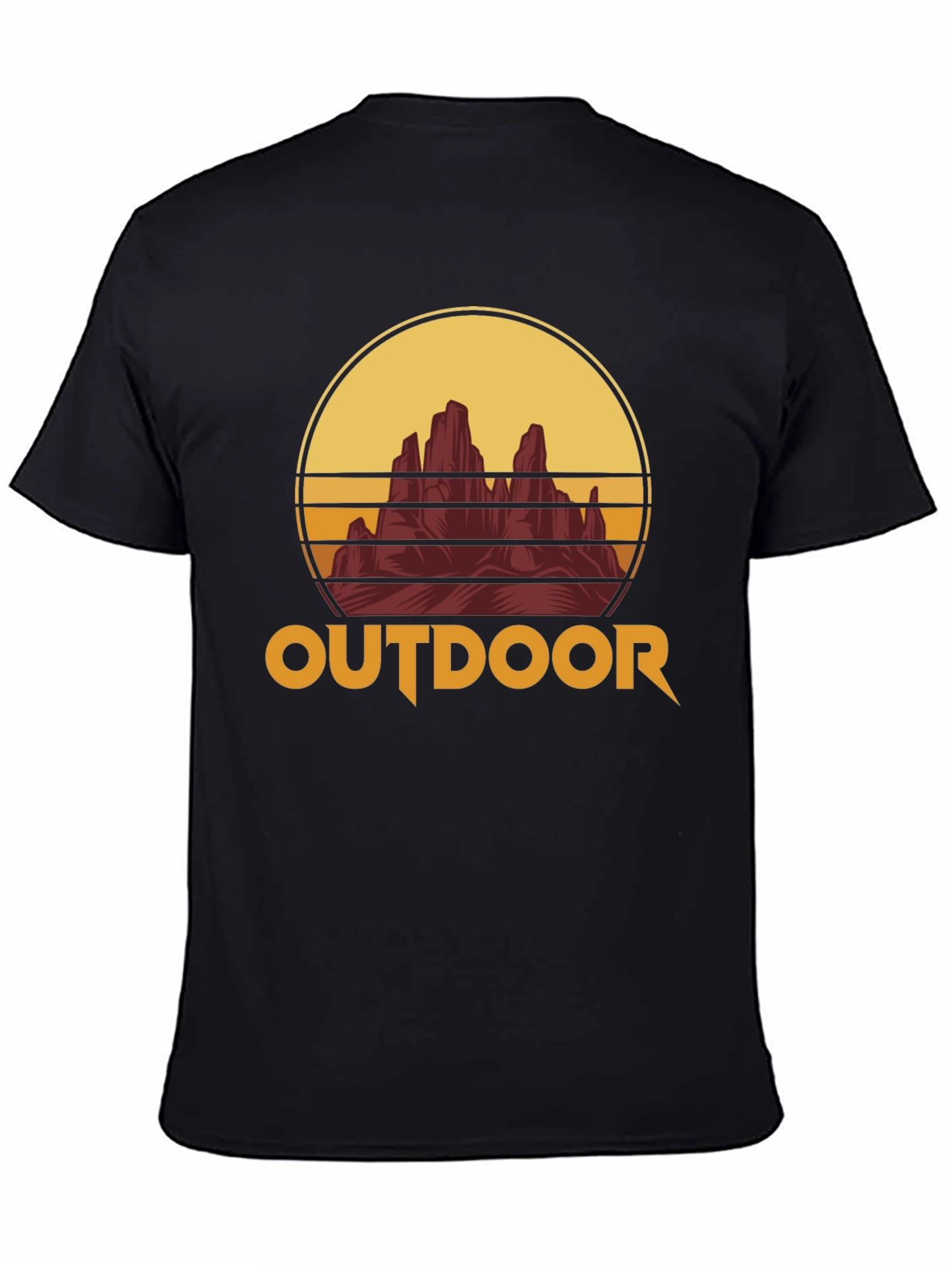 Outdoor Adventure T-Shirt - Mountain Sunset Graphic