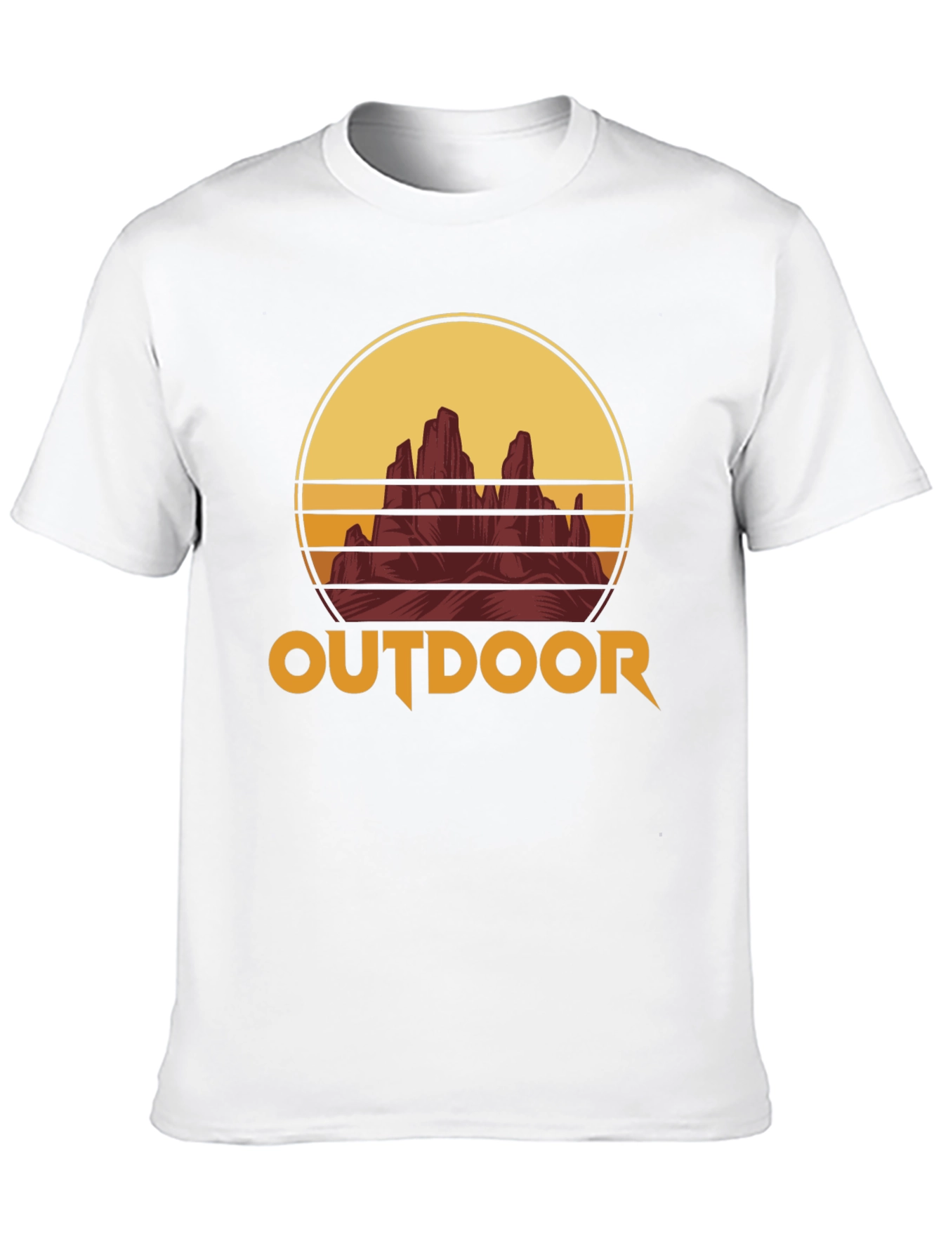 Outdoor Adventure T-Shirt - Mountain Sunset Graphic