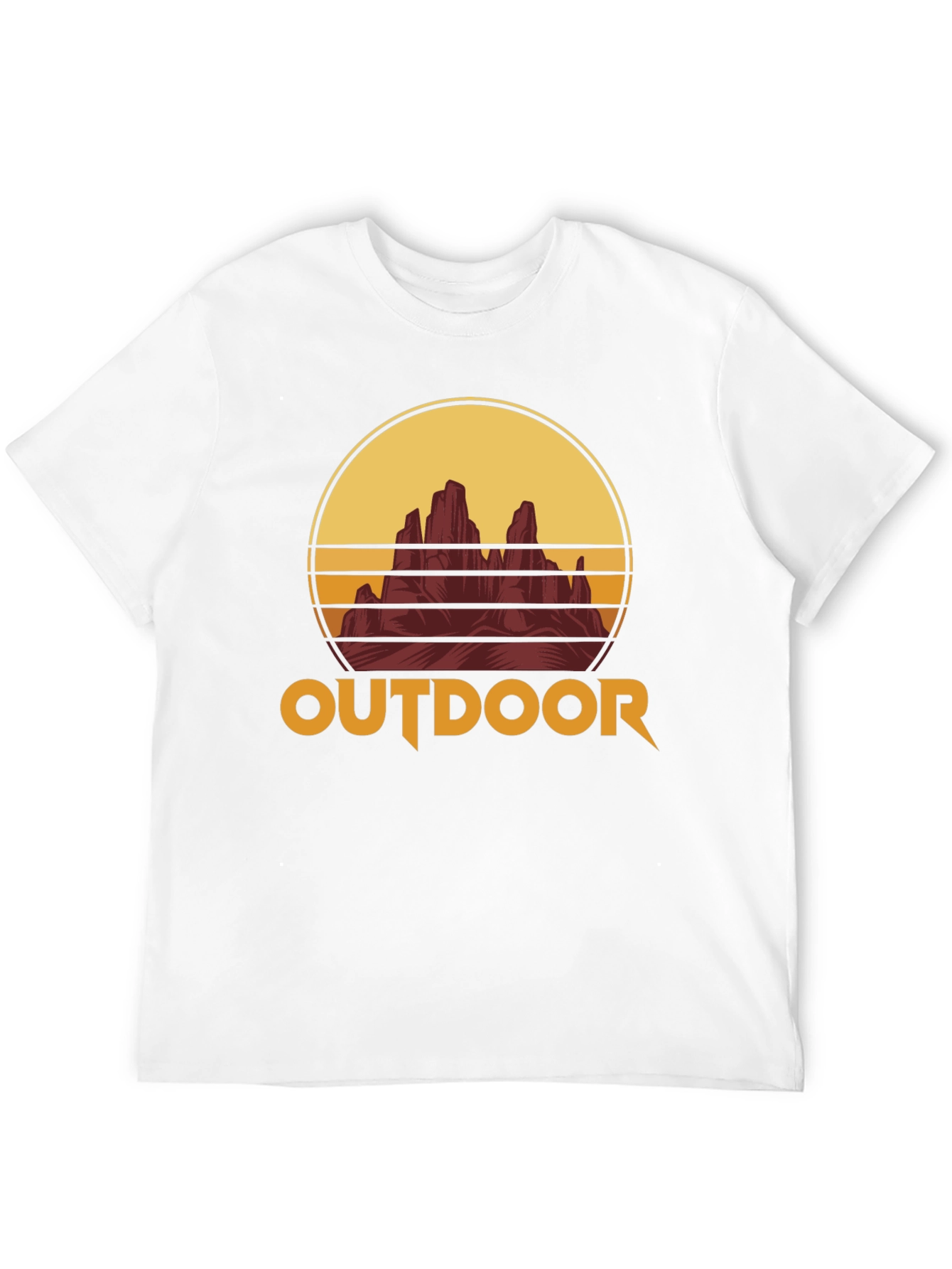 Outdoor Adventure T-Shirt - Mountain Sunset Graphic