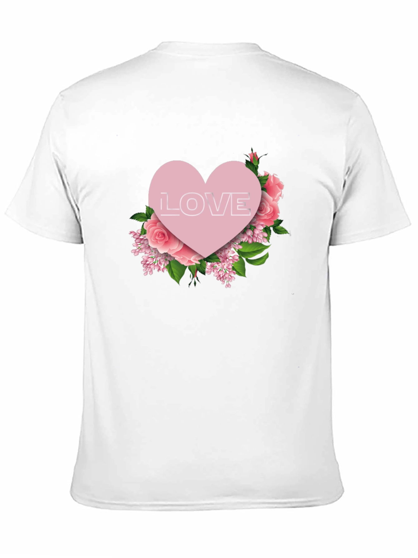 Love Heart Floral T-Shirt - Black