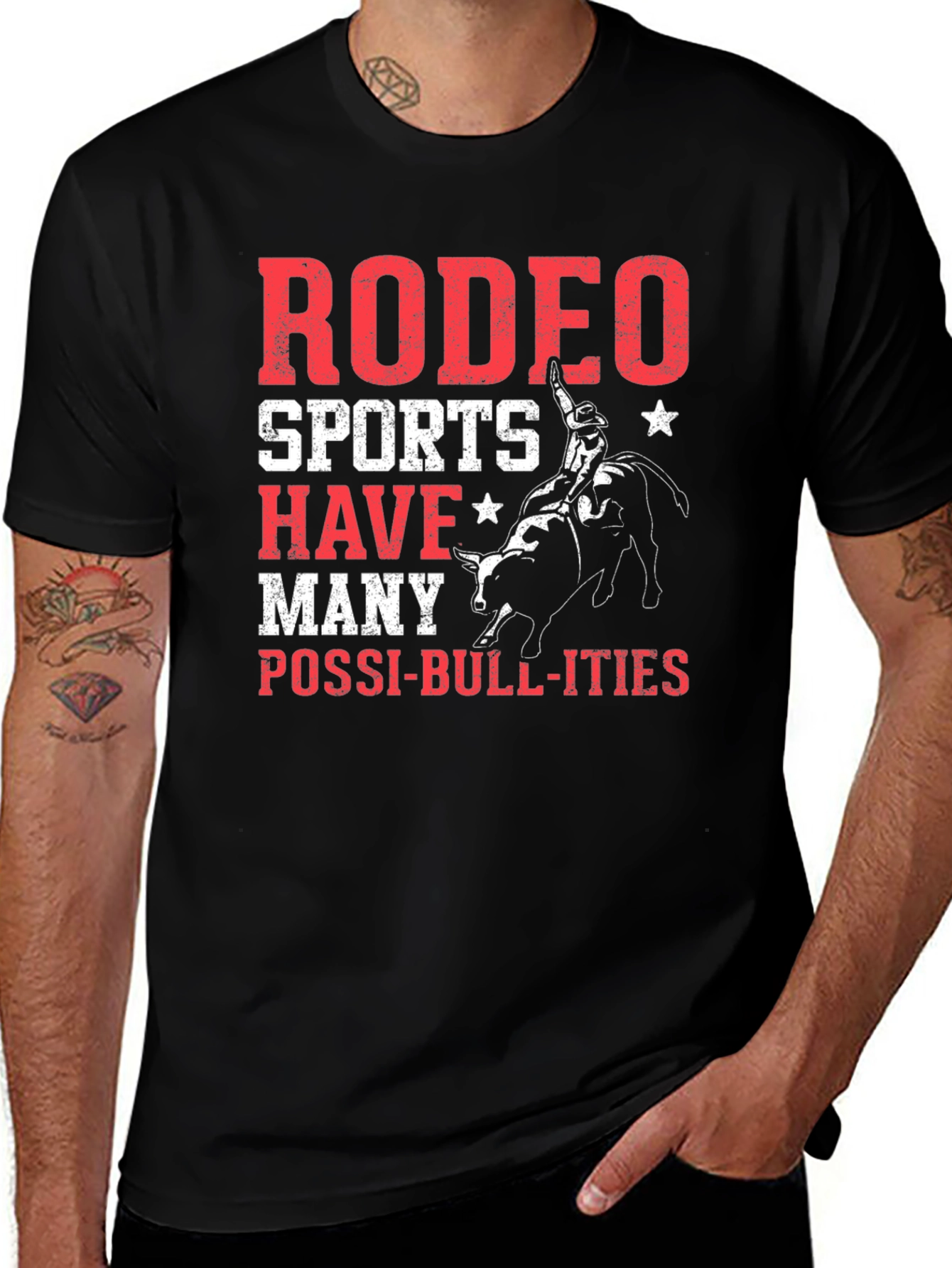 Rodeo Sports Graphic Print T-Shirt