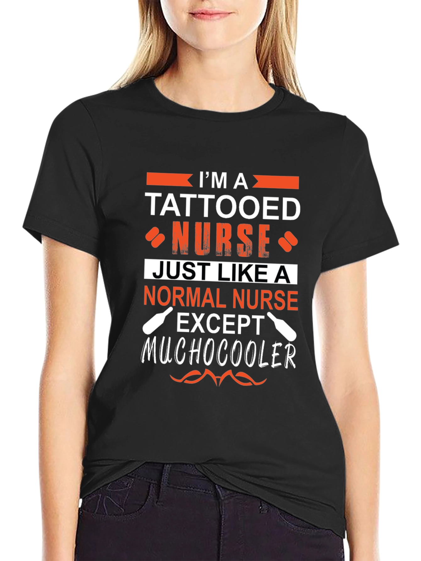 Tattooed Nurse Graphic Tee - Unique Novelty Shirt