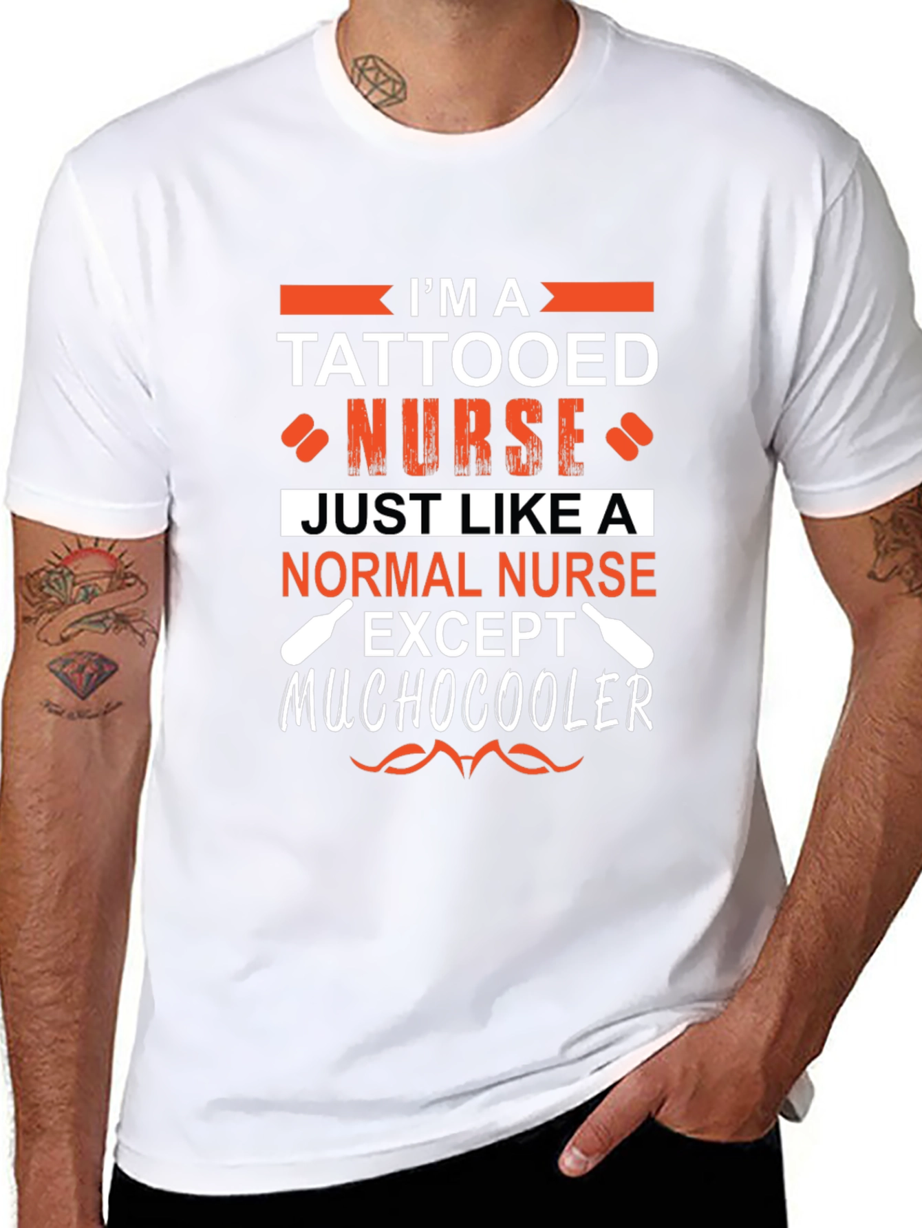 Tattooed Nurse Graphic Tee - Unique Novelty Shirt
