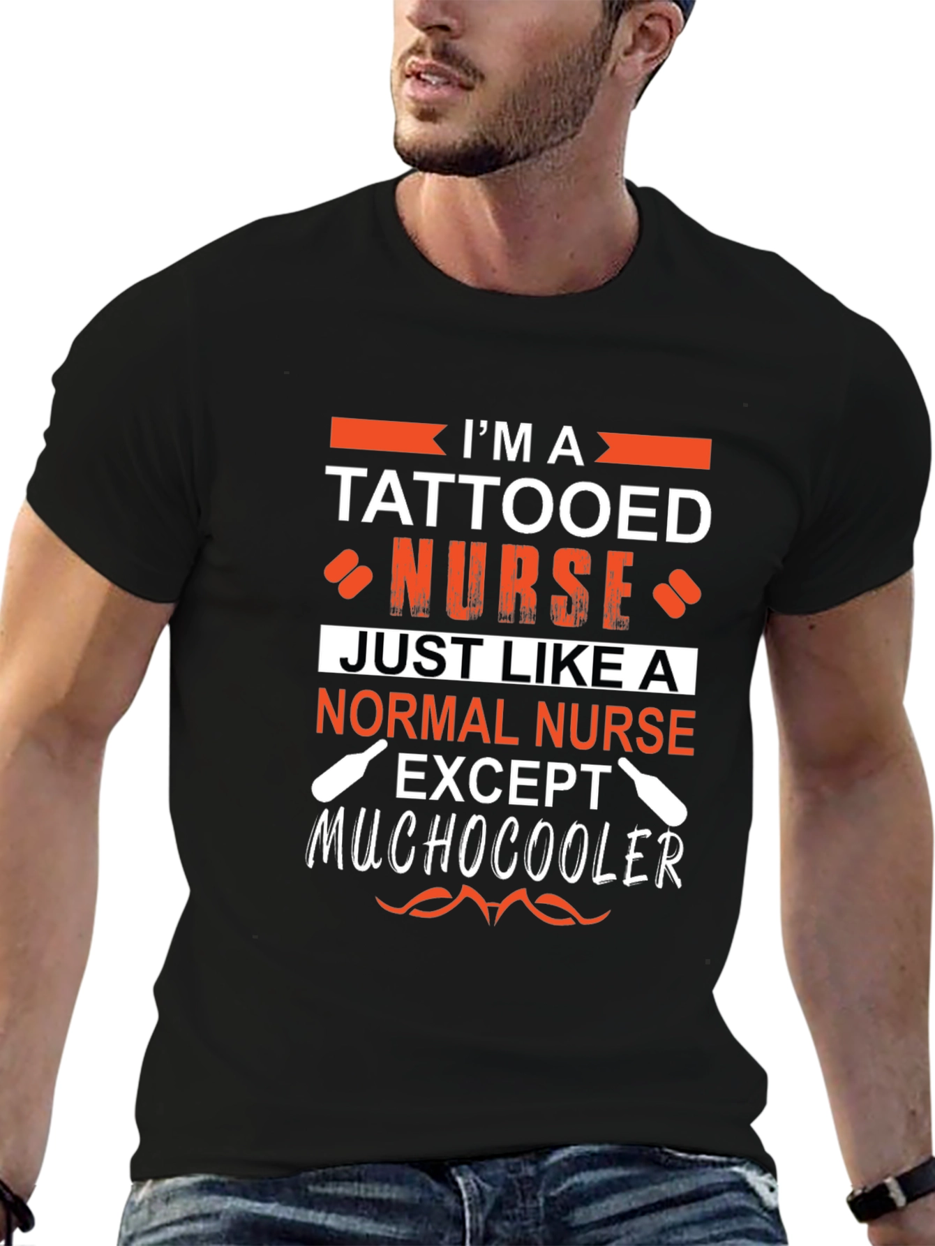Tattooed Nurse Graphic Tee - Unique Novelty Shirt