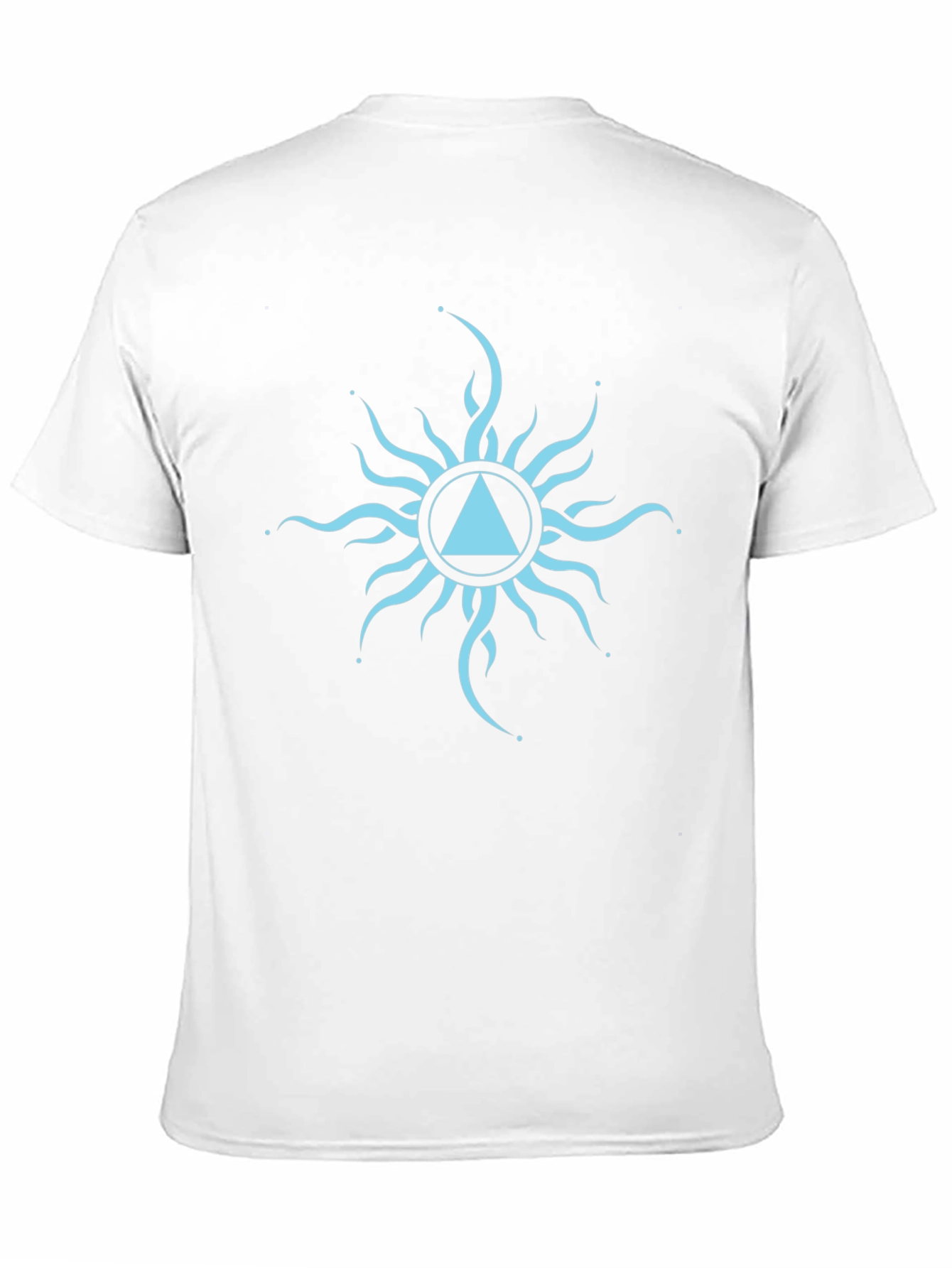 Black T-Shirt with Geometric Sun Design
