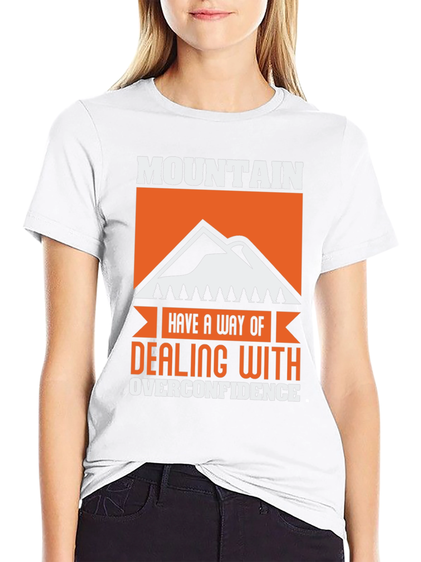 Mountain Overconfidence Graphic Tee - Black Cotton Blend