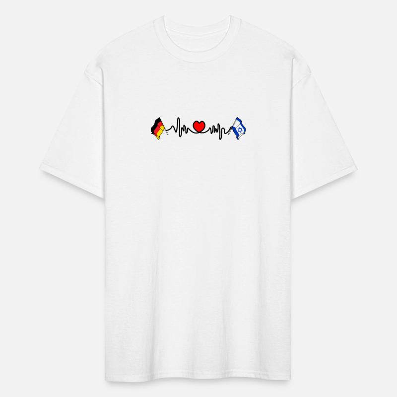 Cardio heart with flag Germany and flag Israel