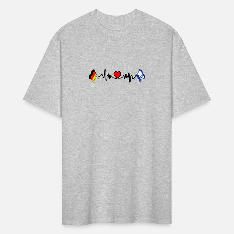 Cardio heart with flag Germany and flag Israel