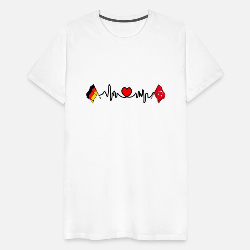Cardio heart with flag Germany and flag Turkey