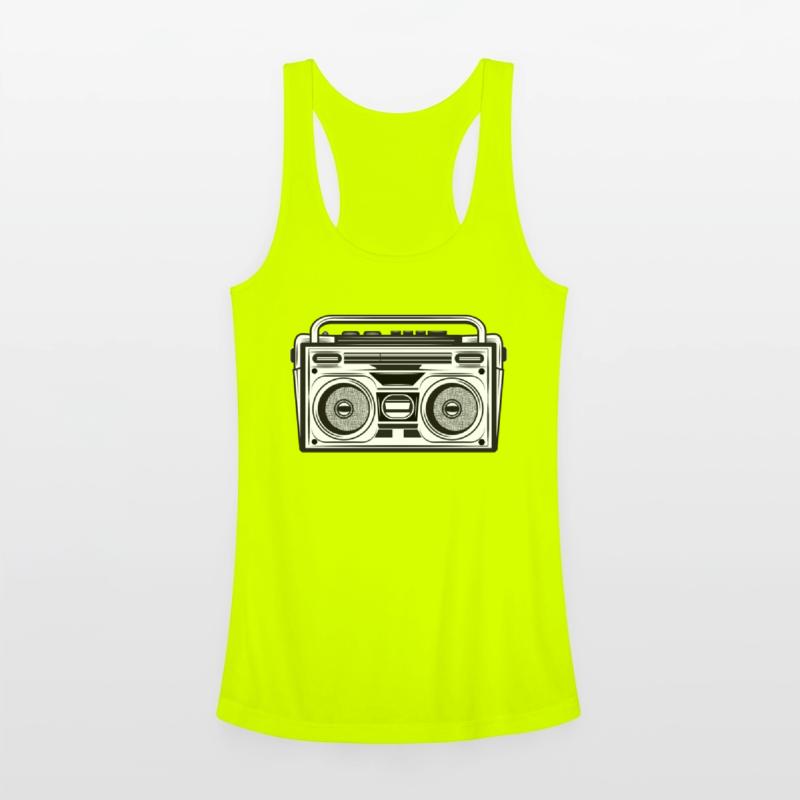 Cassette recorder in an 80s stencil look