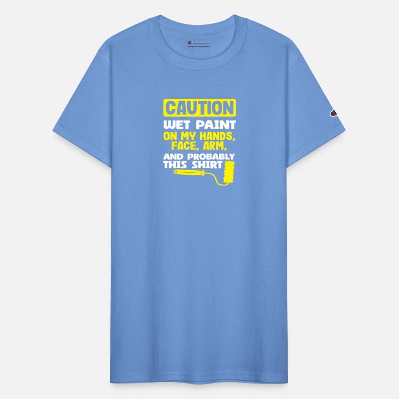 Caution Painter Wet Paint On My Hands Face Arm