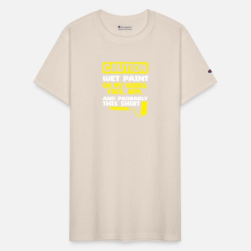 Caution Painter Wet Paint On My Hands Face Arm