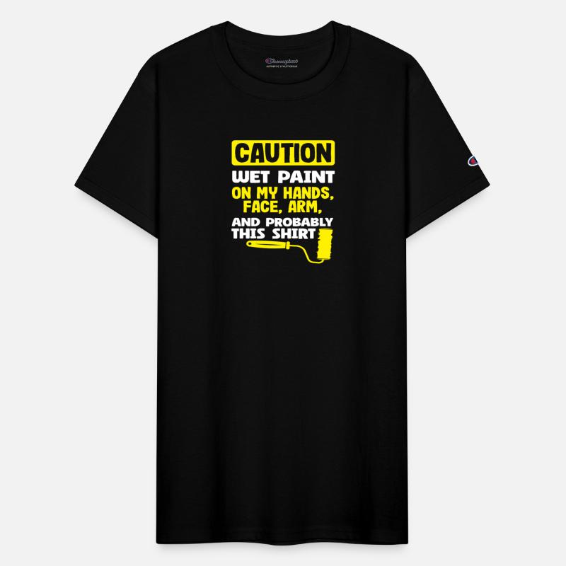 Caution Painter Wet Paint On My Hands Face Arm