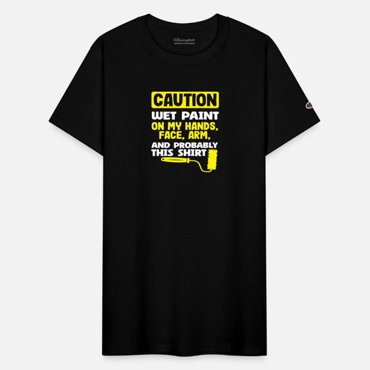 Caution Painter Wet Paint On My Hands Face Arm