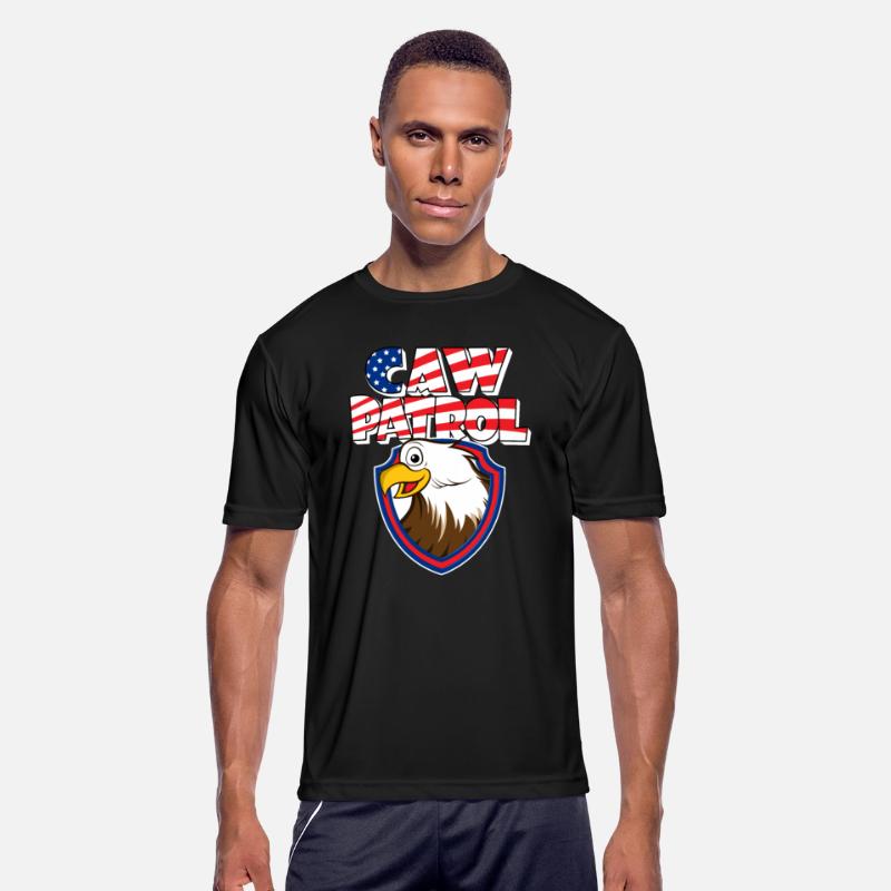 Caw Patrol Bald Eagle American Red White Blue Flag