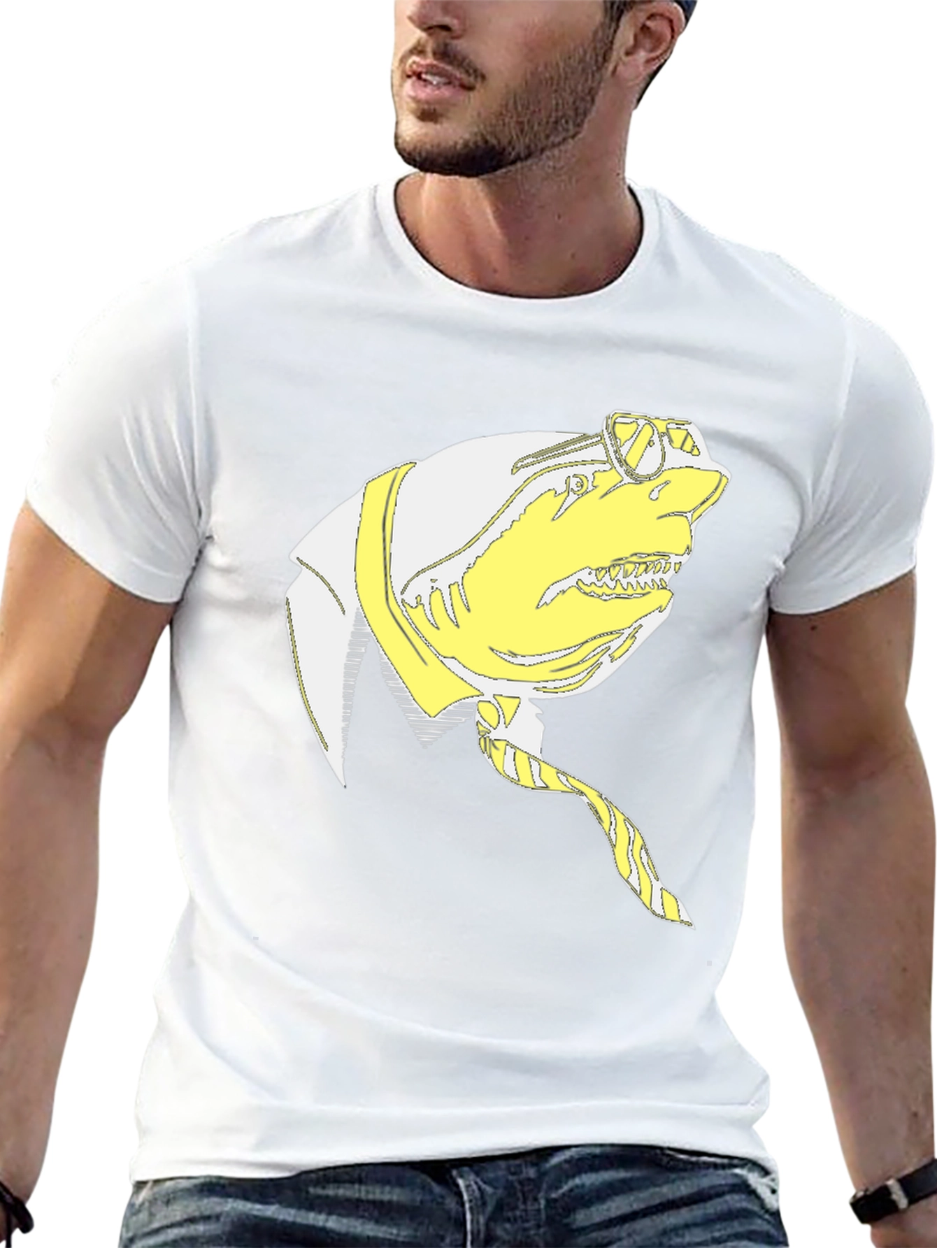 Shark with a Suit T-Shirt - Novelty Graphic Tee