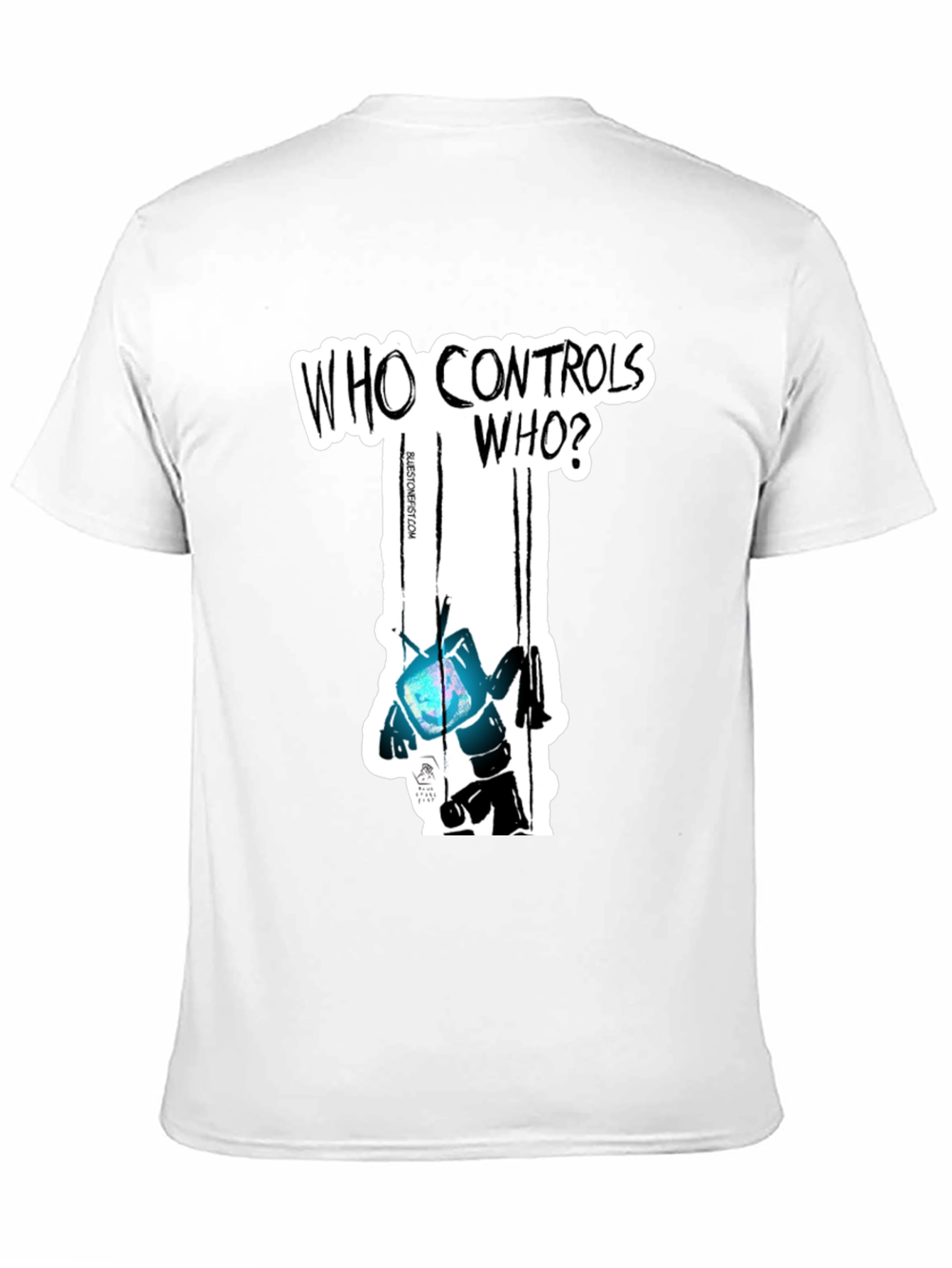 Who Controls Who? TV Puppet Black T-Shirt