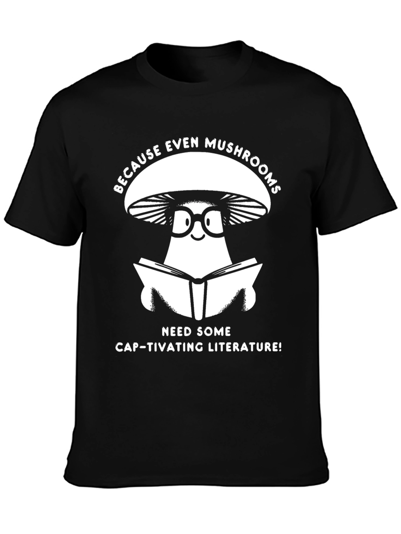 Mushroom Bookworm T-Shirt - Cap-tivating Literature