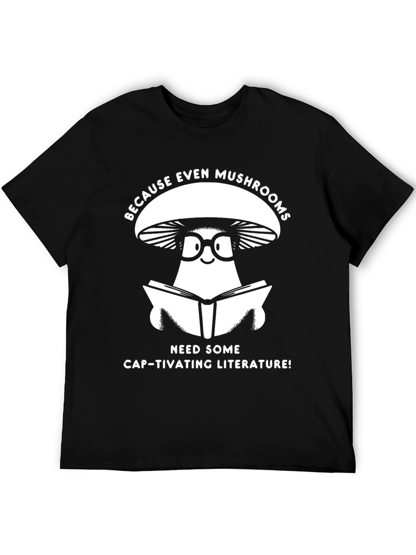 Mushroom Bookworm T-Shirt - Cap-tivating Literature