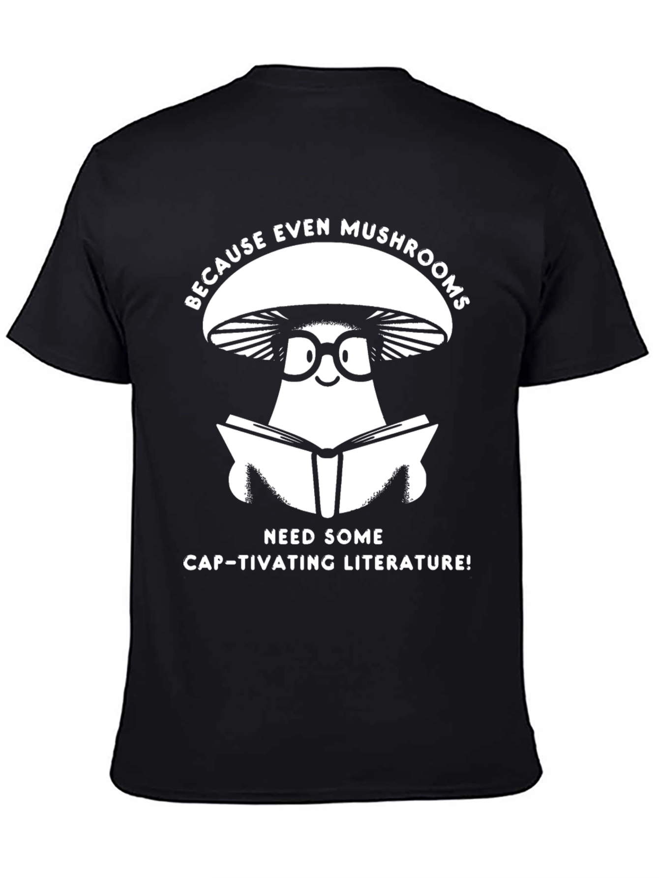 Mushroom Bookworm T-Shirt - Cap-tivating Literature