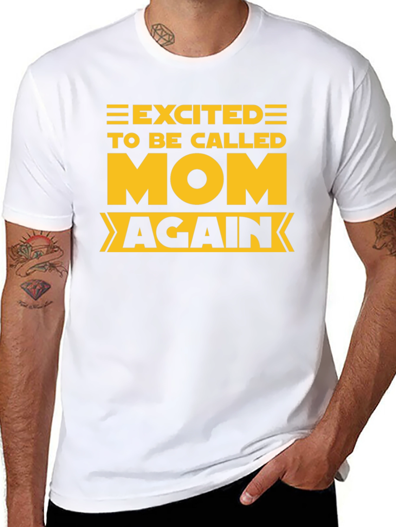 Excited to be Called Mom Again Black Tee