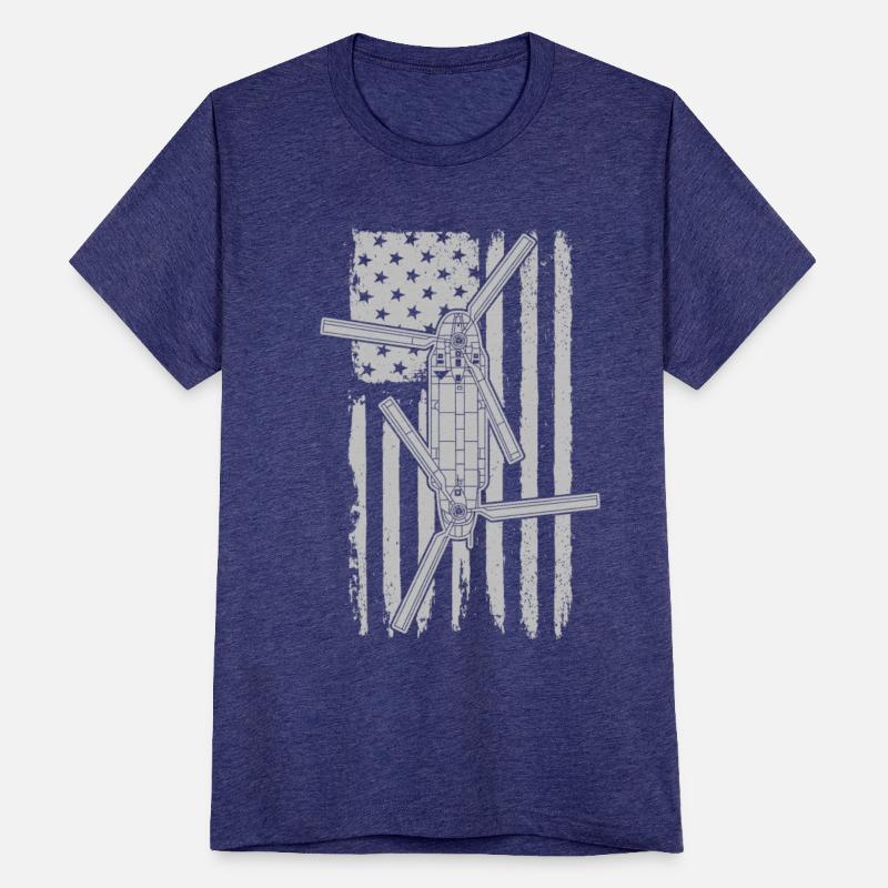 CH47 Chinook Military Helicopter American Flag