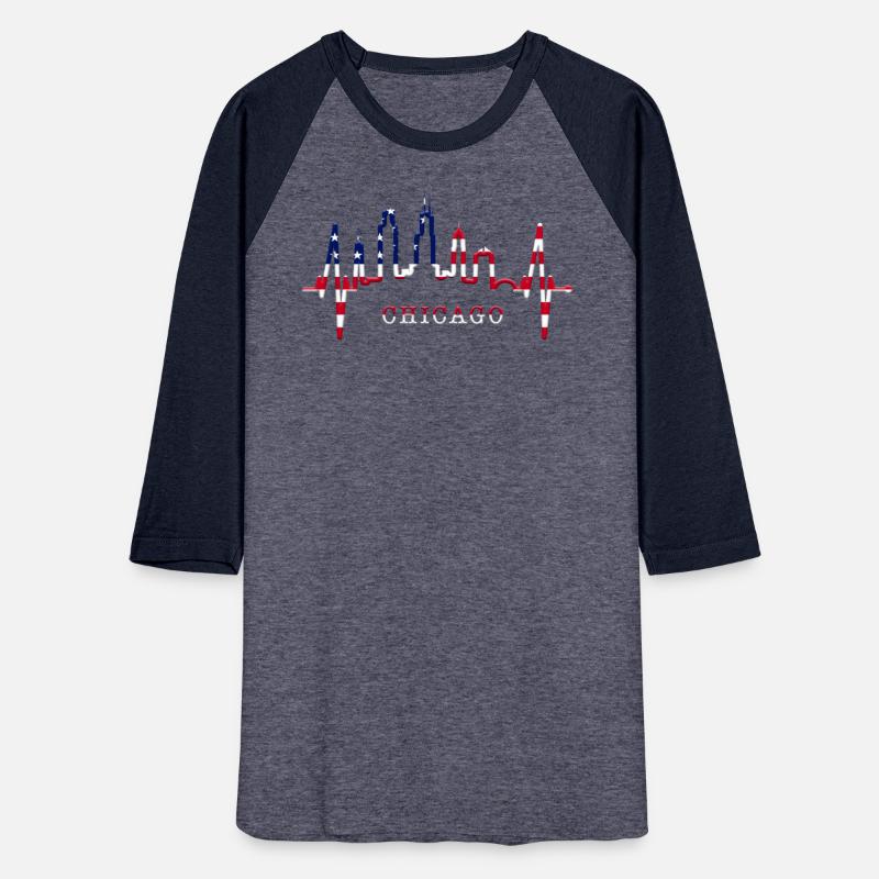 Chicago Skyline Heartbeat USA Heart I Love Chicago