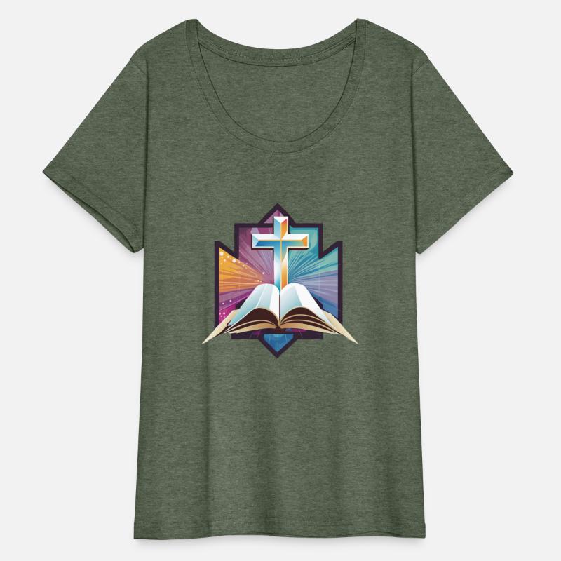 Christian Geometric Cross Behind Bible