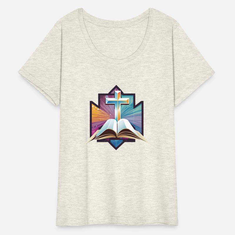 Christian Geometric Cross Behind Bible