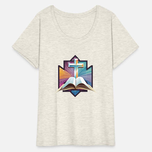 Christian Geometric Cross Behind Bible