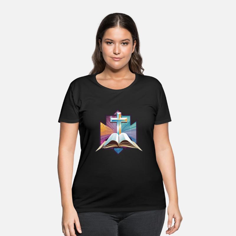 Christian Geometric Cross Behind Bible