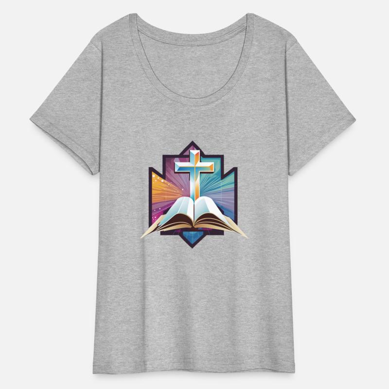 Christian Geometric Cross Behind Bible