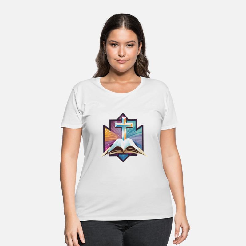 Christian Geometric Cross Behind Bible