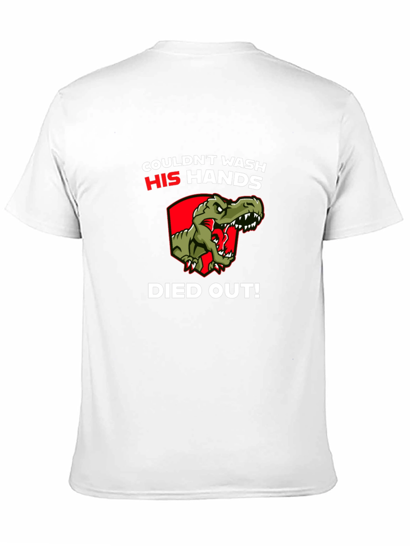 Funny Dinosaur T-Shirt - Wash Hands!