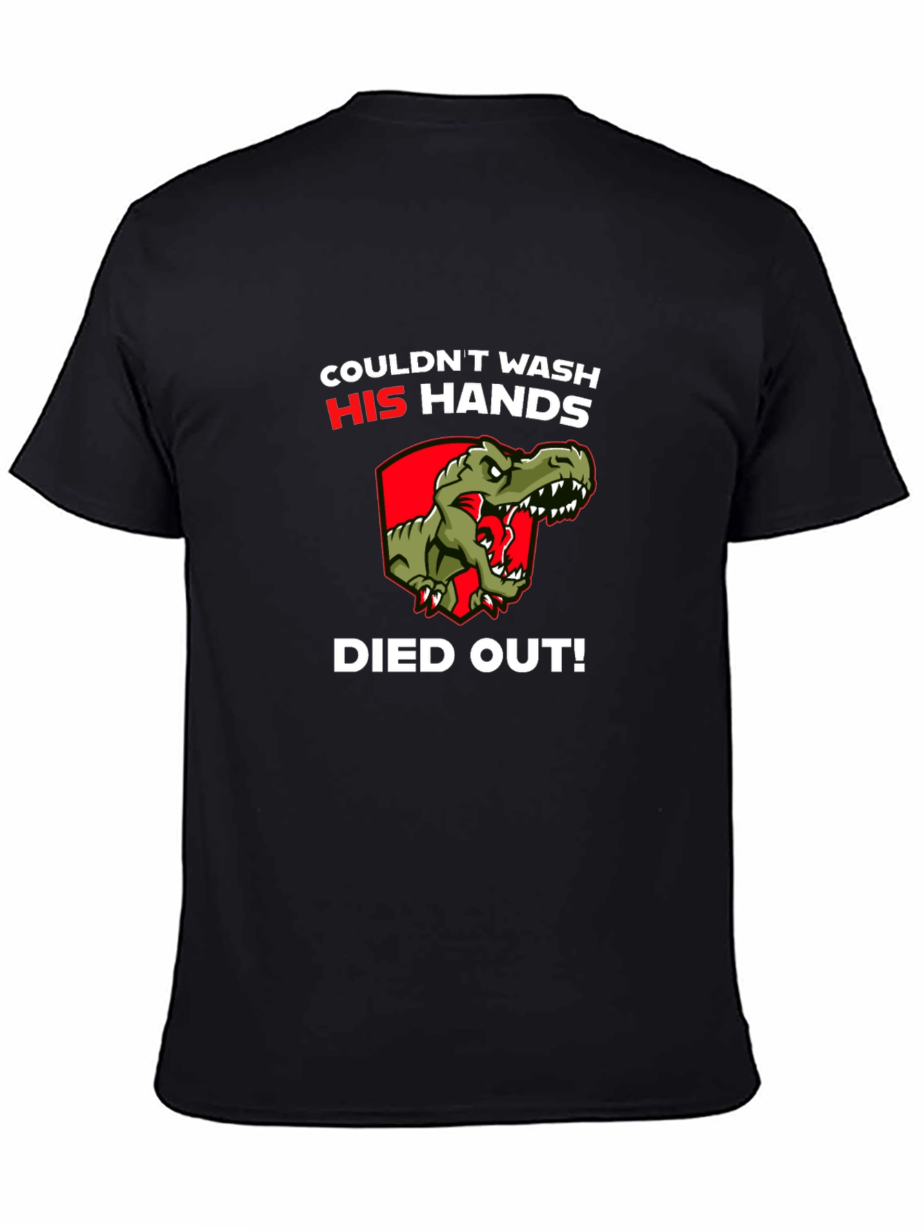 Funny Dinosaur T-Shirt - Wash Hands!