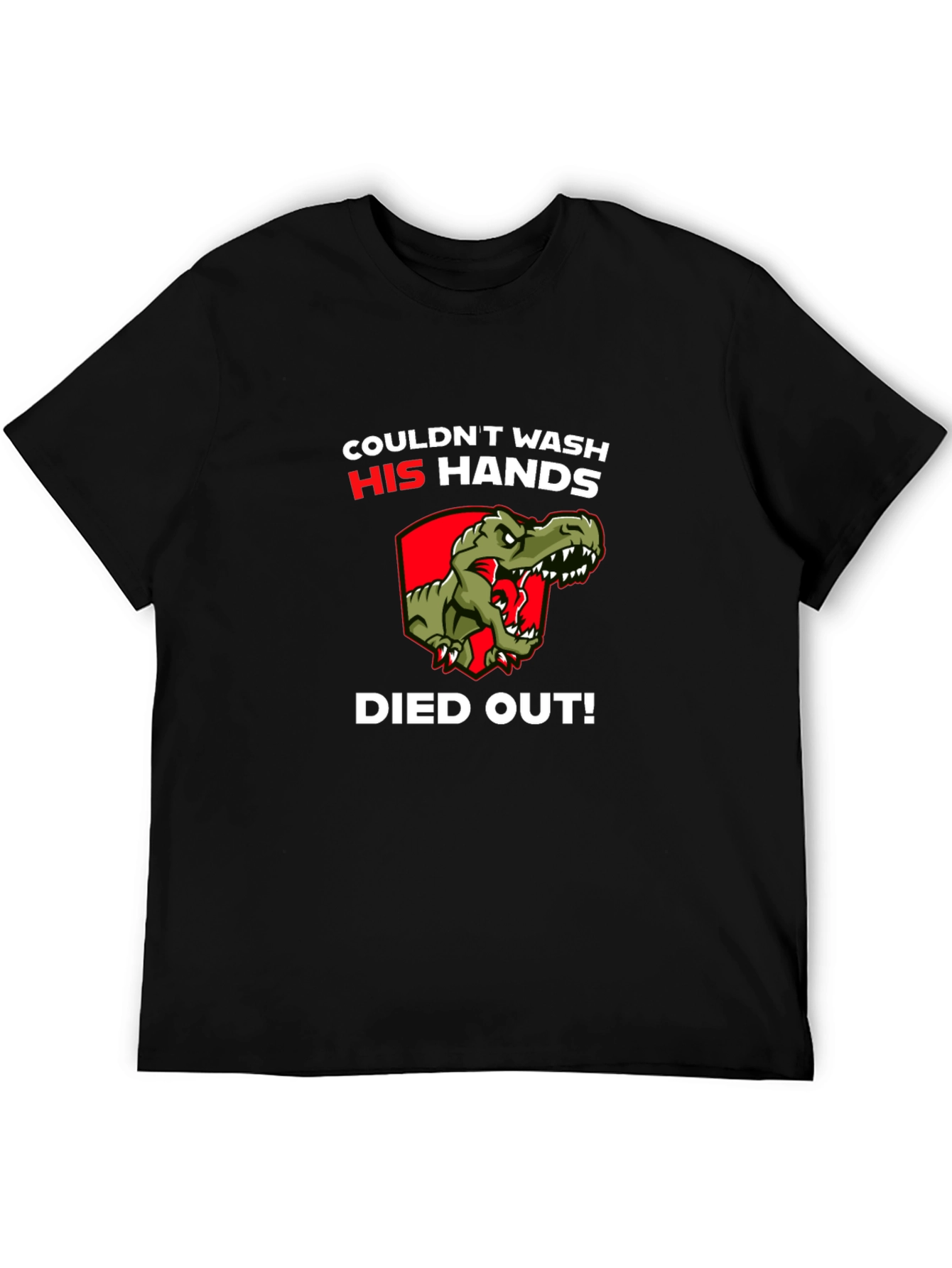 Funny Dinosaur T-Shirt - Wash Hands!