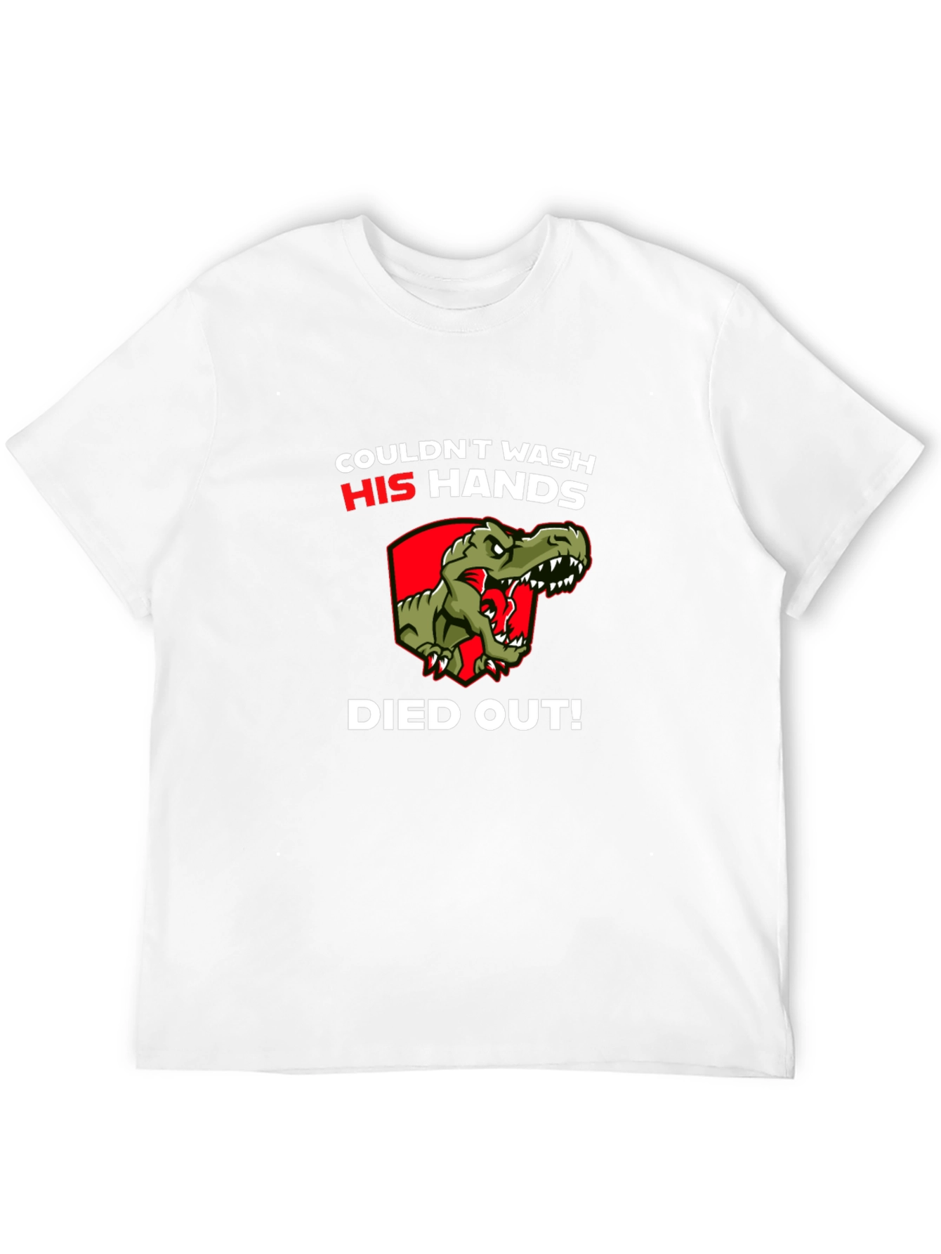 Funny Dinosaur T-Shirt - Wash Hands!