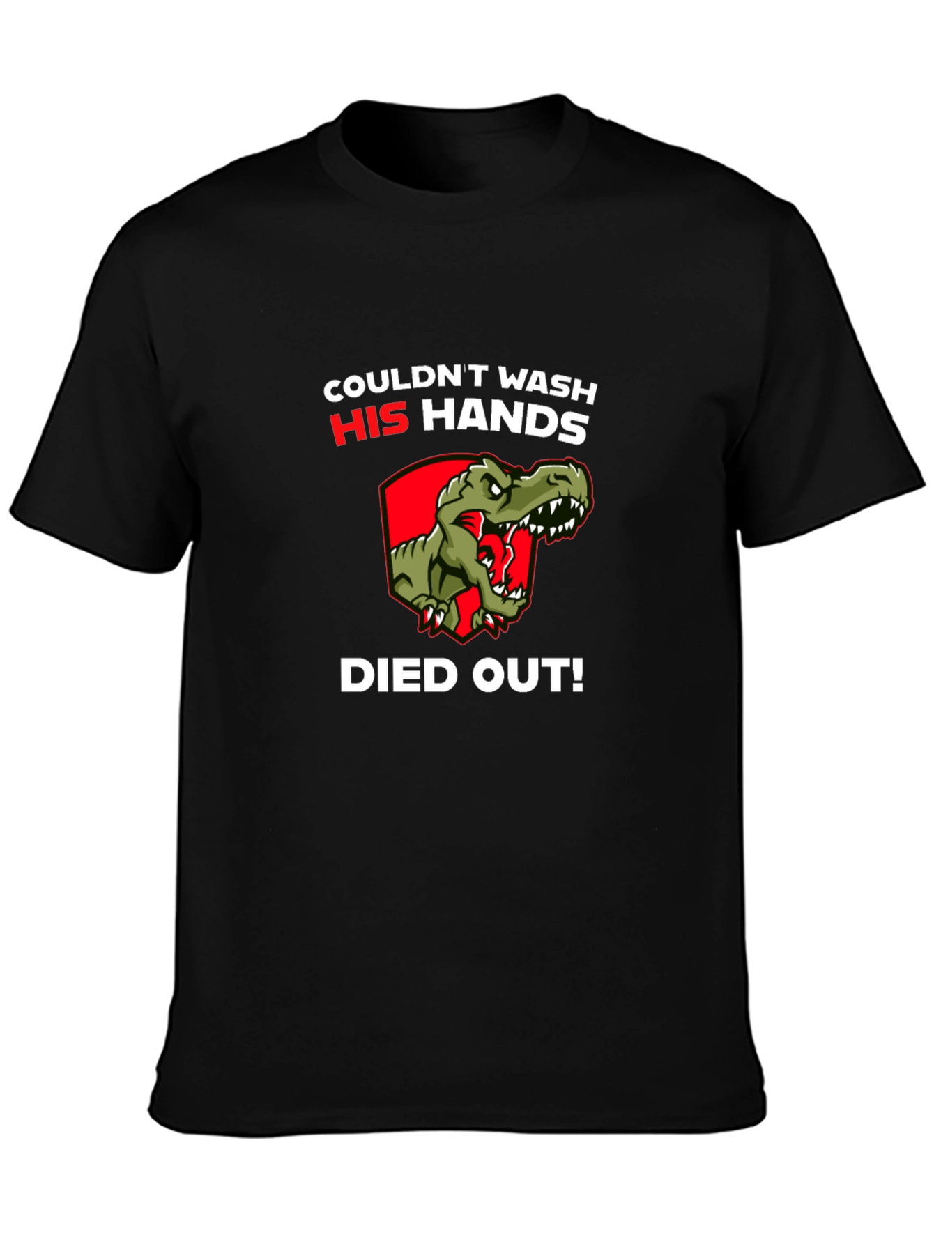 Funny Dinosaur T-Shirt - Wash Hands!