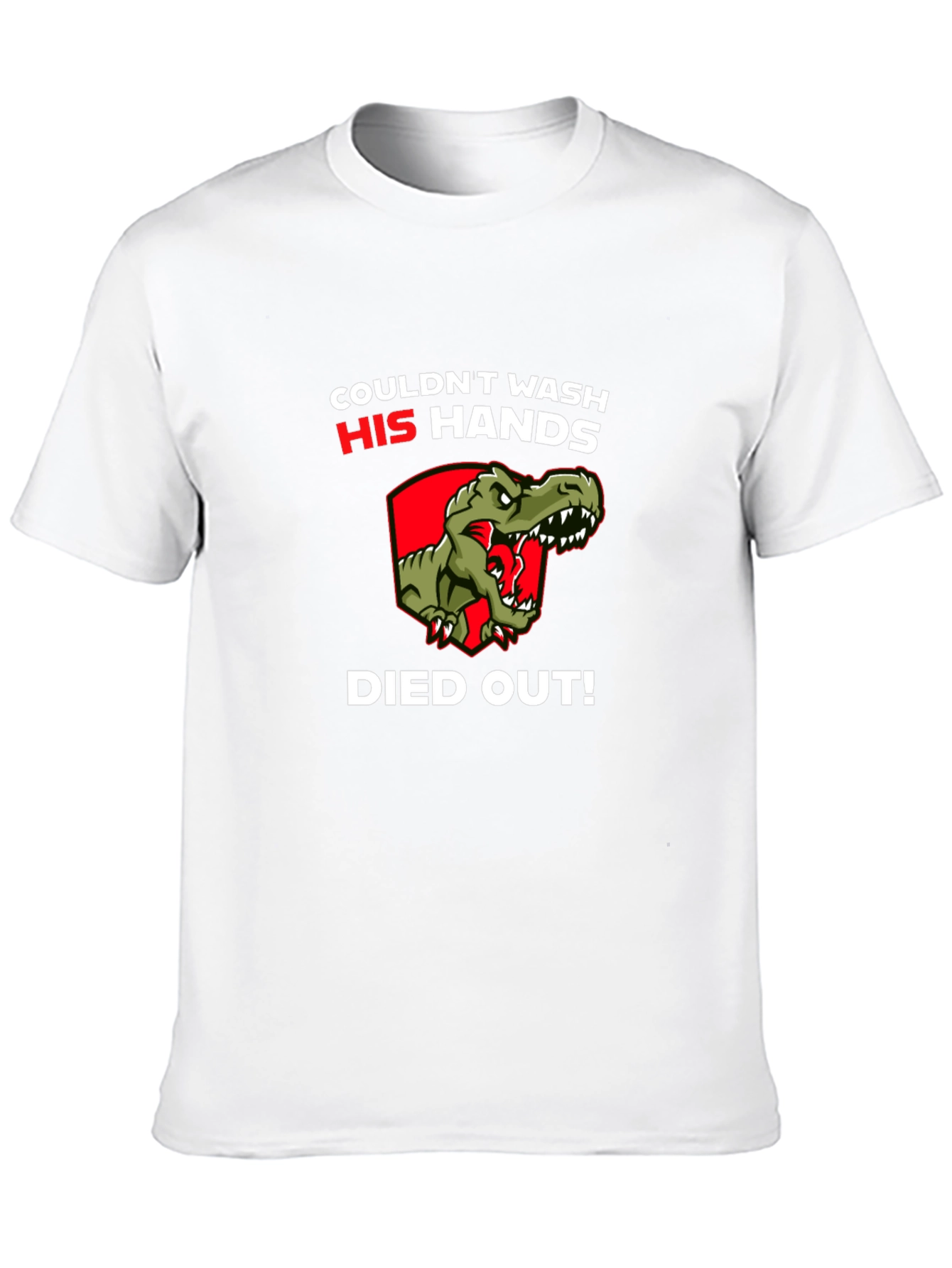 Funny Dinosaur T-Shirt - Wash Hands!