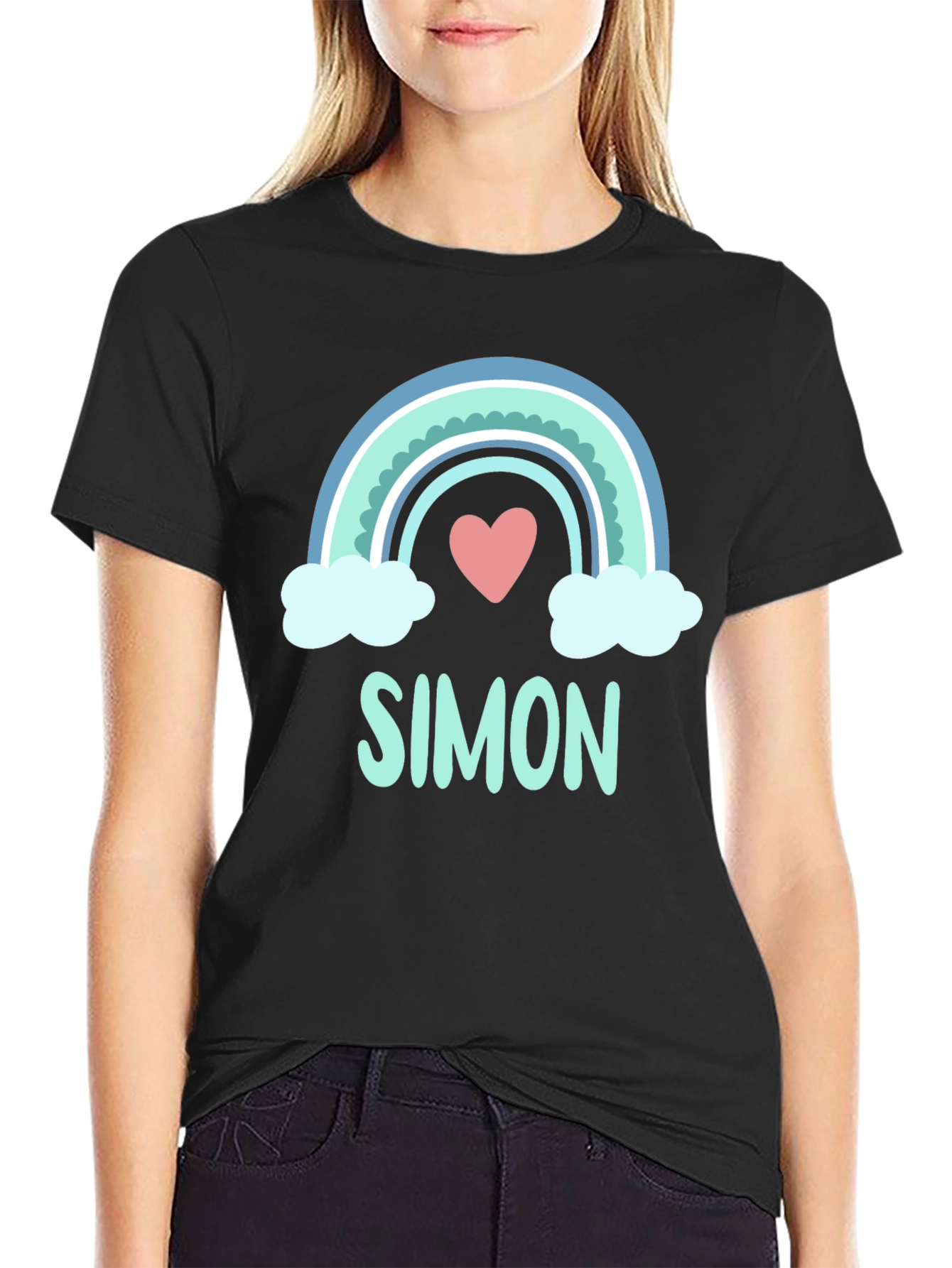 Simon Rainbow Heart Graphic Tee
