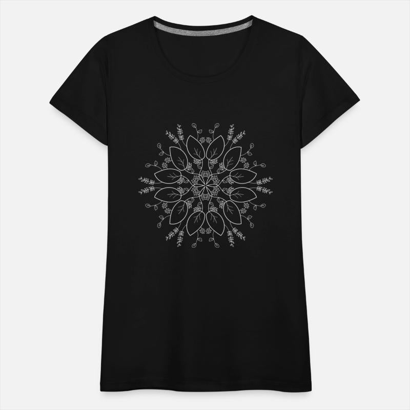 Circular pattern in form of mandala with flower