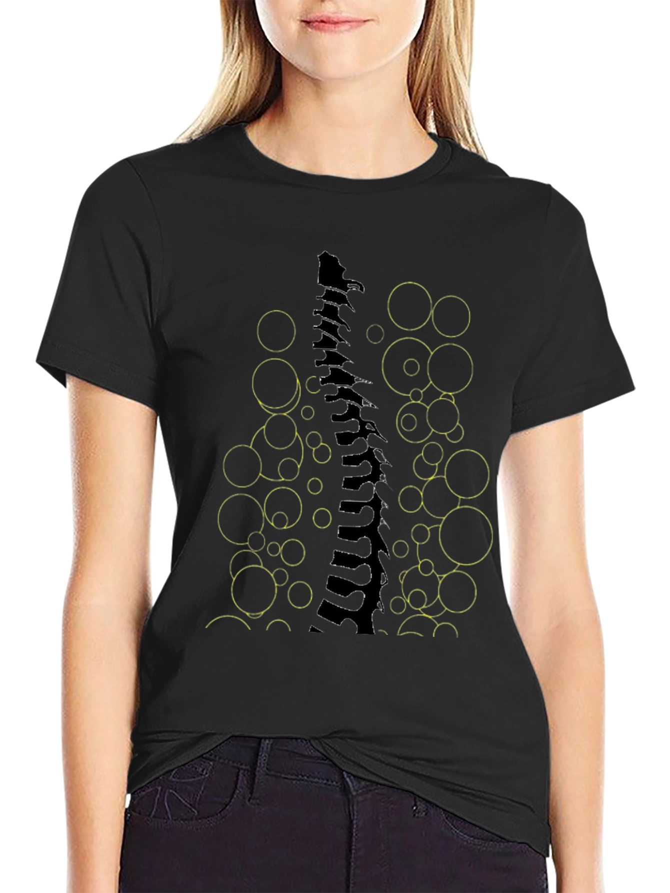 Abstract Spine Graphic Tee - Modern Art T-Shirt